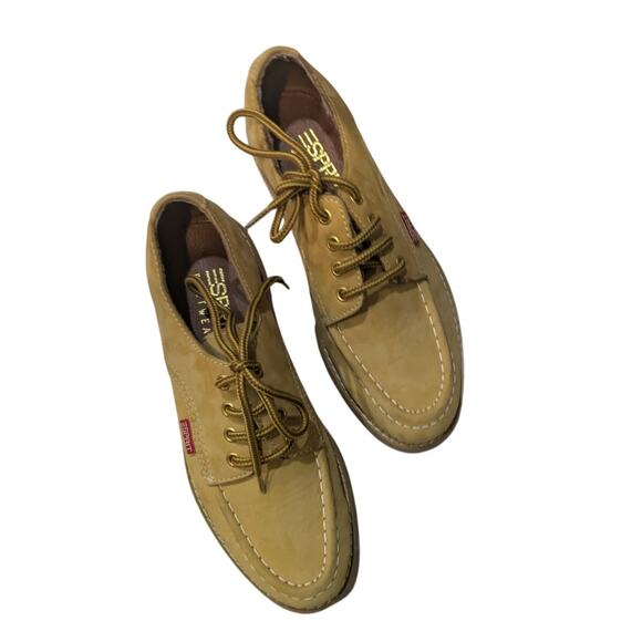 Vintage 90s Esprit Tan Leather Shoes Size 7.5 - Picture 8 of 9